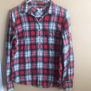JCrew flannel blouse